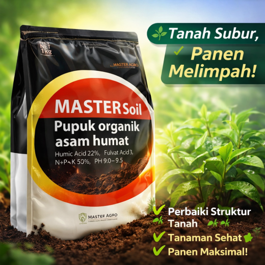 [ORIGINAL] MASTER Soil 1kg - Pupuk Organik Asam Humat Premium (Humic Acid >92%)