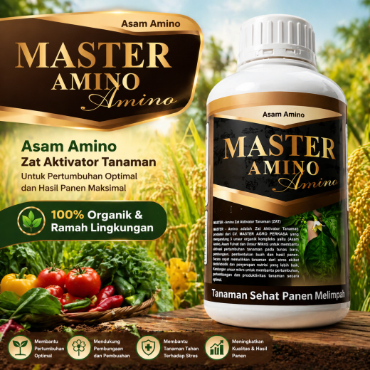MASTER AMINO 1L | Rahasia Petani Panen Lebat! Tanaman Cepat Hijau, Anti Stres & Buah Lebih Maksimal